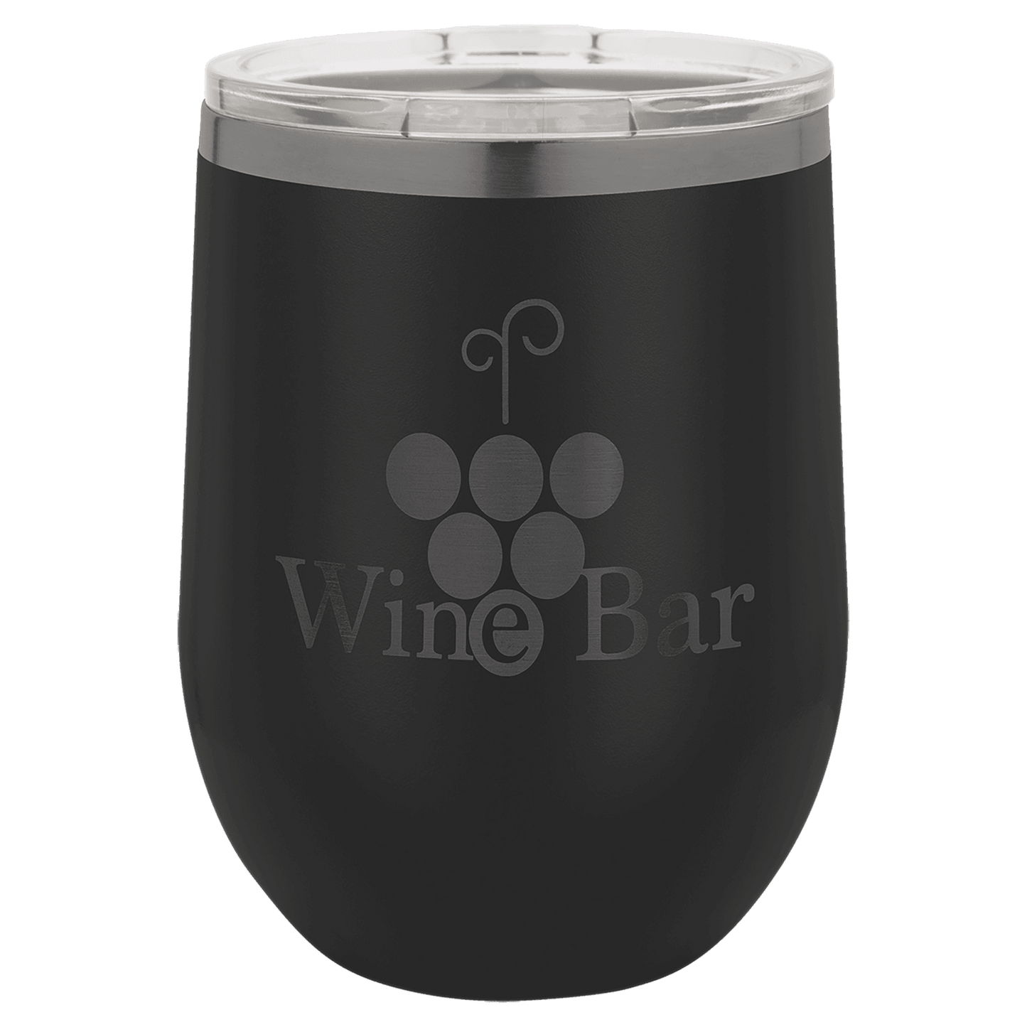 Limited Edition - 12oz Stemless Tumbler Black with Ghost Black Engraving