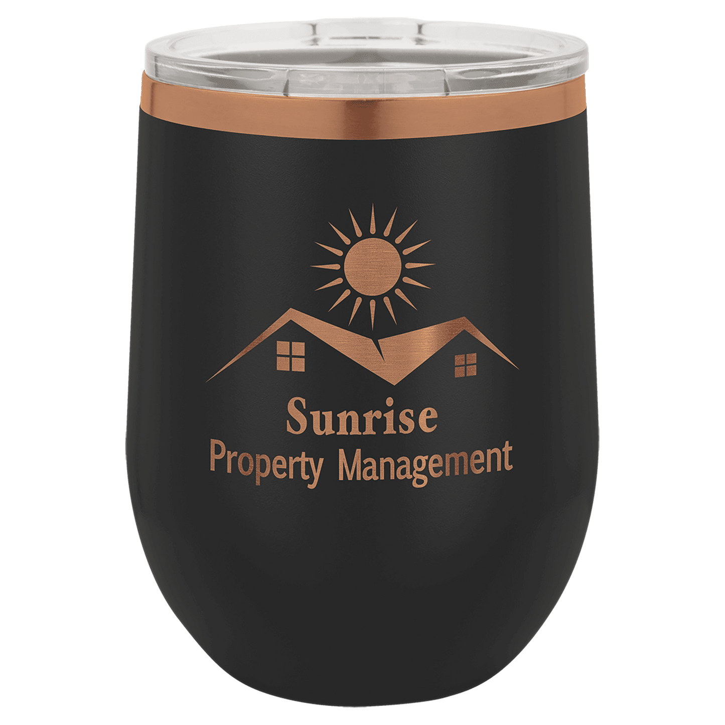 Limited Edition - 12oz Stemless Tumbler Black with Gold Engraving