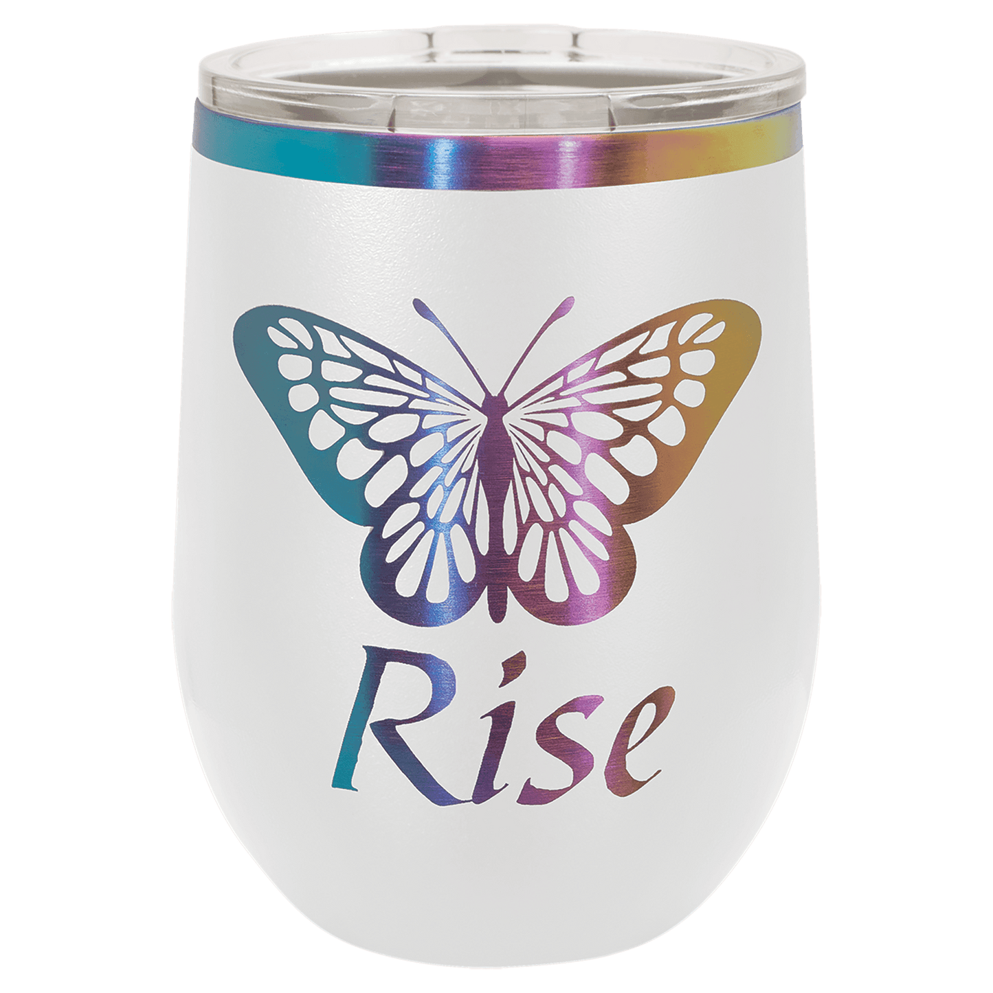 Limited Edition - 12oz Stemless Tumbler White with Prism Engraving