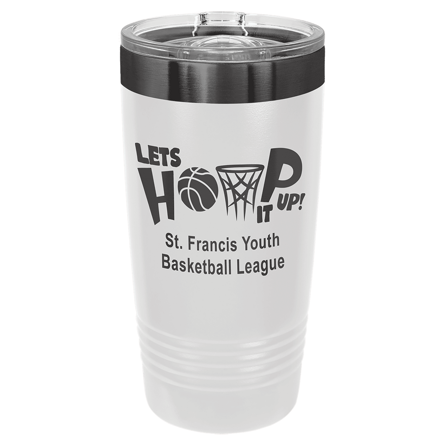 Limited Edition - 20oz Tumbler White with Ghost Black Engraving