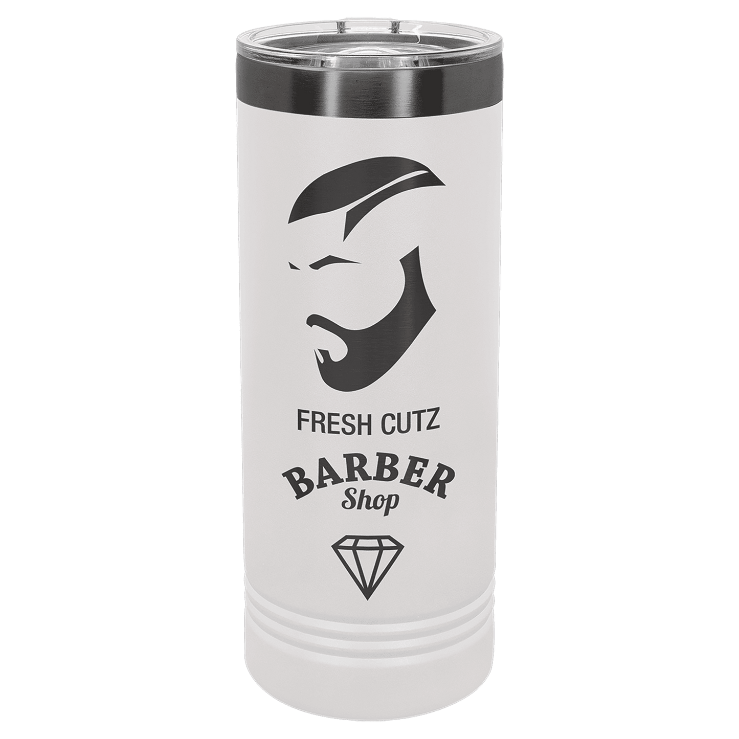 Limited Edition - 22oz Skinny Tumbler White with Ghost Black Engraving