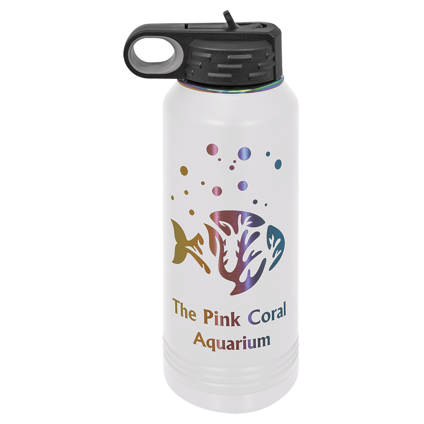 Limited Edition - 32oz Bottle White with Prism Engraving