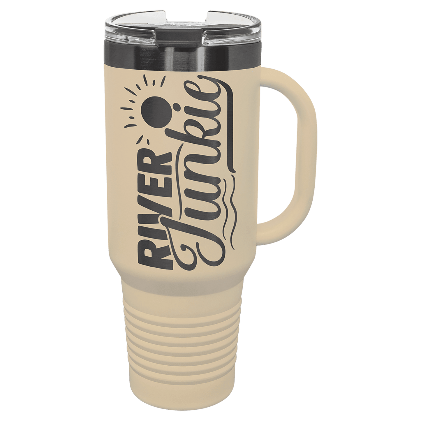Limited Edition - 40oz Travel Mug Warm Sand with Ghost Black Engraving