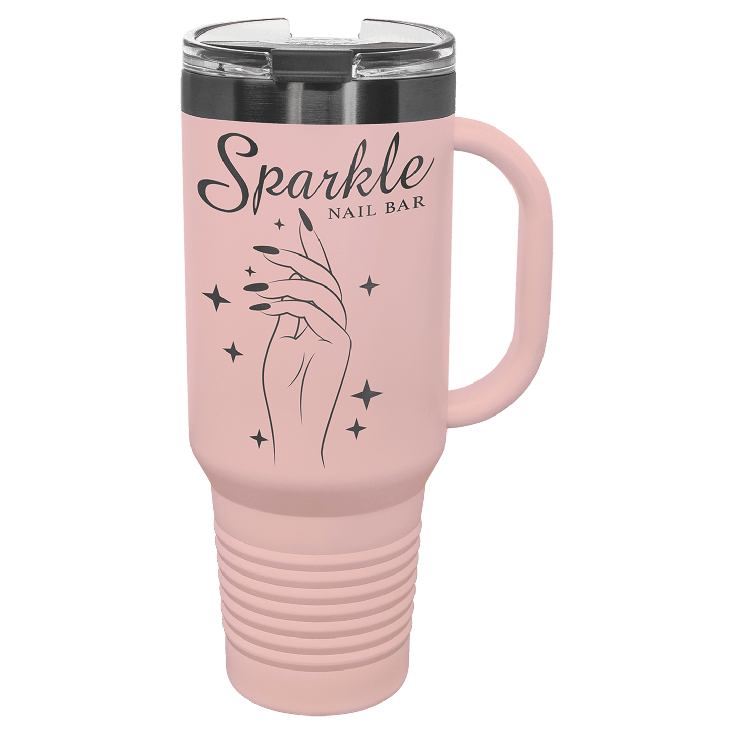 Limited Edition - 40oz Travel Mug Blush with Ghost Black Engraving