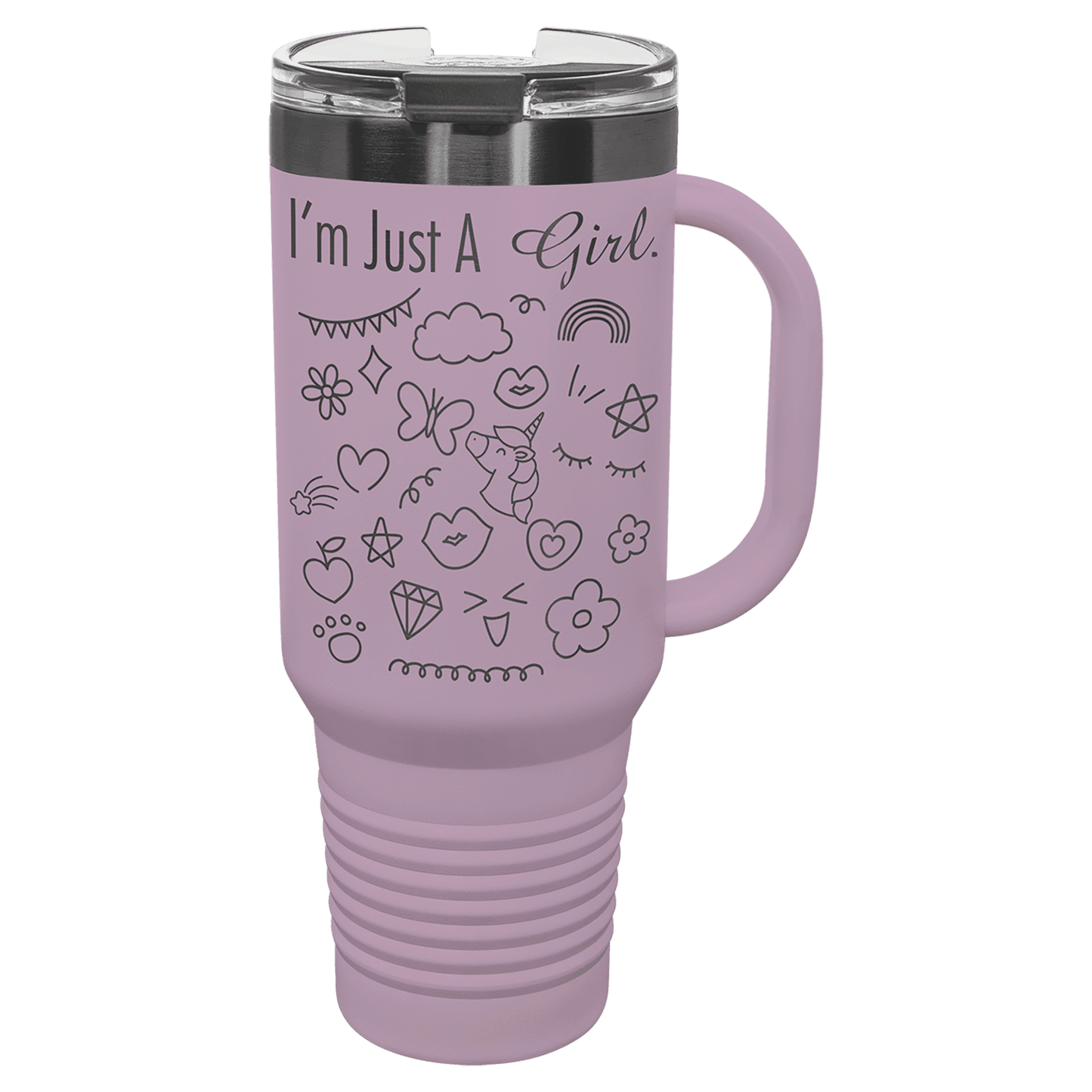 Limited Edition - 40oz Travel Mug Moody Lilac with Ghost Black Engraving
