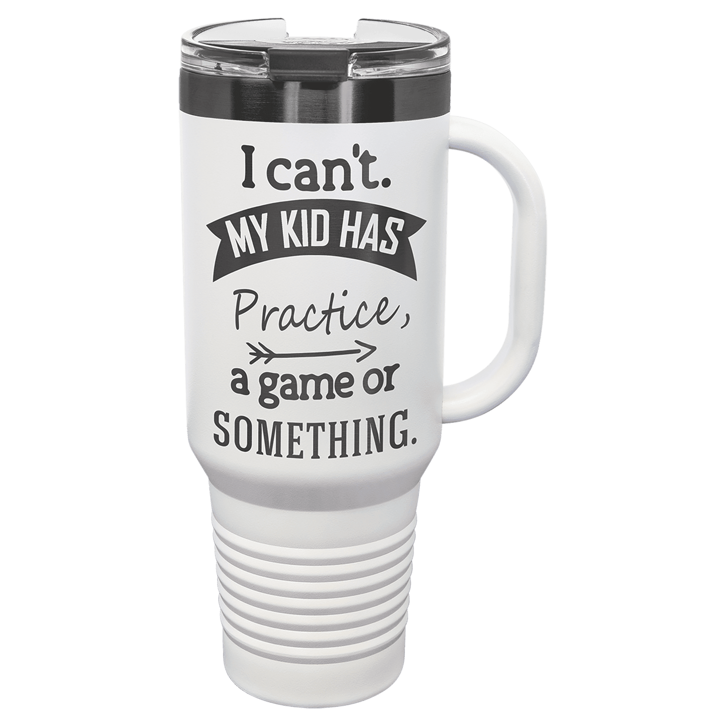 Limited Edition - 40oz Travel Mug White with Ghost Black Engraving