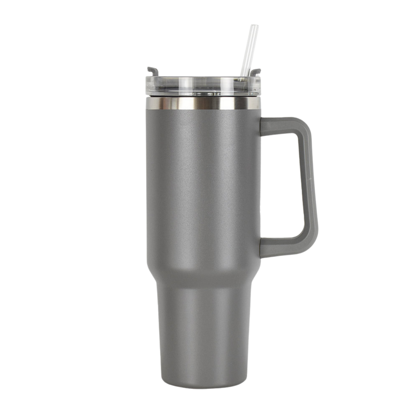 40oz Travel Mug with Handle & Straw - Gray