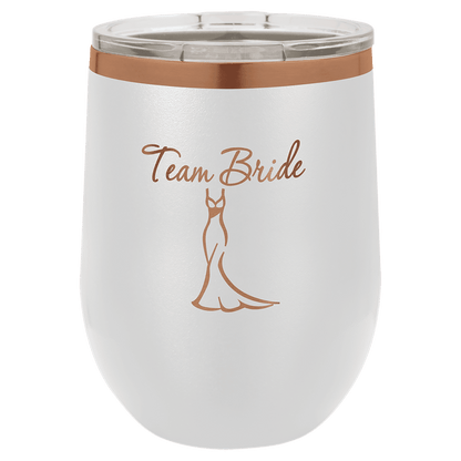 Limited Edition - 12oz Stemless Tumbler White with Gold Engraving