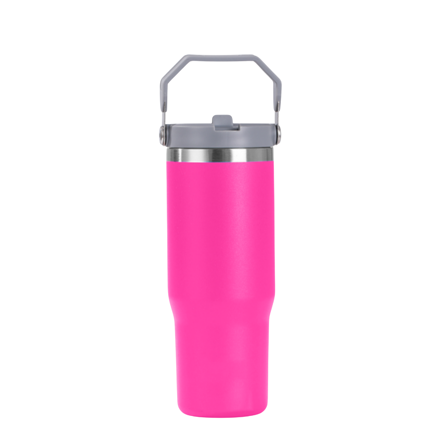 30oz Tumbler with Handle - Hot Pink