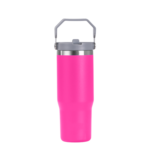 30oz Tumbler with Handle - Hot Pink