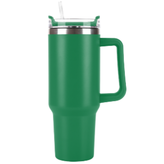 40oz Travel Mug with Handle & Straw - Evergreen