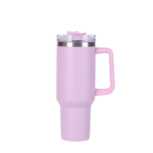 40oz Travel Mug with Handle & Straw - Lavender