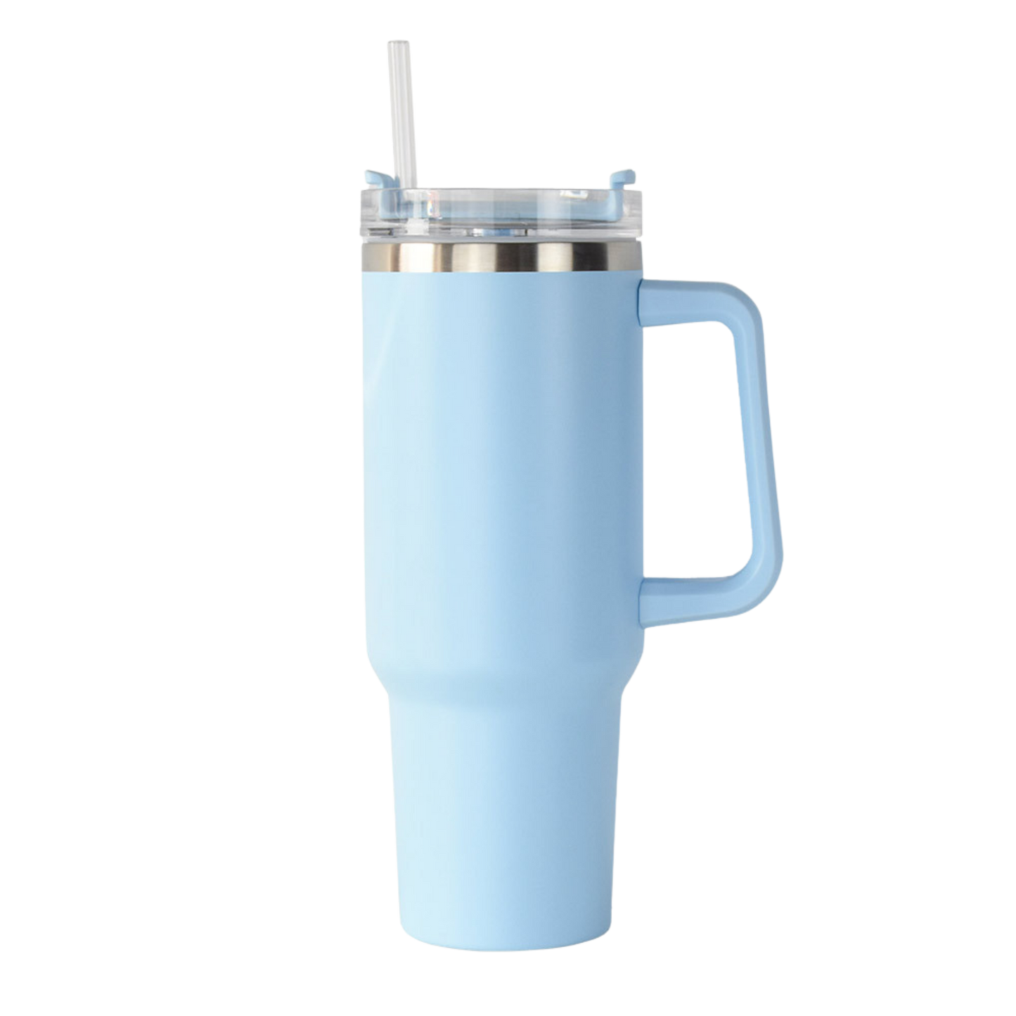 40oz Travel Mug with Handle & Straw - Light Blue